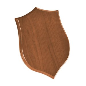 Targa da parete in legno di colore chiaro 190X260X15 mm, segno decorativo a forma di scudo - Product Image 1