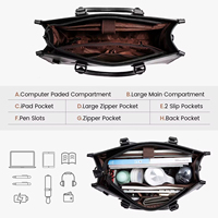 Sac fourre-tout élégant pour ordinateur portable pour femme 15,6 pouces en cuir, sac de travail avec pochette, grand sac à main, porte-documents, sac à bandoulière, ensemble sac à main