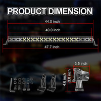 Barre lumineuse LED double 285W avec interrupteur, 48 pouces, 12V, barre lumineuse LED extrudée, accessoires de voiture, schéma de câblage de la barre lumineuse LED