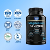 Capsules de magnésium 4X Complex OEM/ODM : Glycinate et Malate de Magnésium – Compléments Énergisants et pour le Sommeil