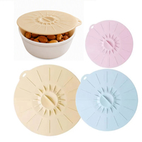Couvercles d'étanchéité en silicone durables, multicolores, fiables, pour le stockage au réfrigérateur, universels, réutilisables, à ventouse en silicone