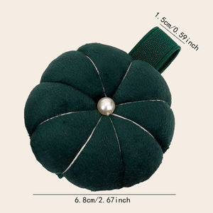 Alfiletero de muñeca de <span class=keywords><strong>terciopelo</strong></span> de alta calidad <span class=keywords><strong>para</strong></span> <span class=keywords><strong>coser</strong></span>, cojín de alfiler de punto de cruz con forma de calabaza 3D <span class=keywords><strong>para</strong></span> sastrería y artesanía de bordado - Product Image 6