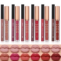 Ensemble de 2 rouges à lèvres liquides mats et crayons à lèvres rétractables, kit de lèvres longue tenue anti-bavures, couleur de lèvres veloutée non collante, coffret cadeau