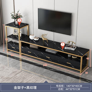 Armoire en marbre simple dans le salon moderne Table basse simple nordique Plaque de roche <span class=keywords><strong>Meuble</strong></span> <span class=keywords><strong>TV</strong></span> et table basse Combinaison - Product Image 5