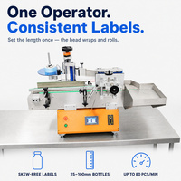 Machine d'étiquetage automatique professionnelle en acier inoxydable pour bouteilles rondes à rouleaux, pour ligne de bouteilles en verre
