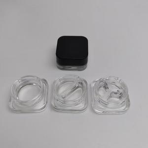 Wholesale Childproof Cosmetic <b>Container</b> Square <b>Glass</b> Clear Body Concentrate Oil Jar Plastic Suspension <b>Lid</b> Custom Logo Available - Product Image 1