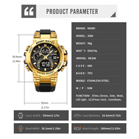 Montre de sport d'extérieur SKMEI 2500 en gros, tendance, antichoc, double fuseau horaire, analogique, LED, étanche, numérique, Relojes, montre-bracelet