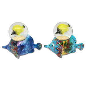 Fish Resin Ocean Beach حيوان أسماك استوائية Maldives تذكارية كرة الثلج - Product Image 4