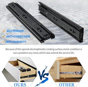 Yenuo mở rộng đầy đủ ngăn kéo Slide Side mount 4-24 inch mang bóng phòng khách màu đen đường ray theo dõi hướng dẫn glides RUNNERS nặng - Product Image 6