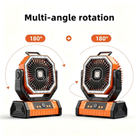Ventilateur de table portable silencieux rechargeable, mini, double usage, à suspendre au mur