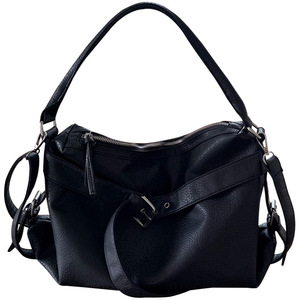 Sac à bandoulière en cuir noir avec fermeture éclair, résistant à l'eau, pour les trajets quotidiens, sac fourre-tout à porter en bandoulière - Product Image 3