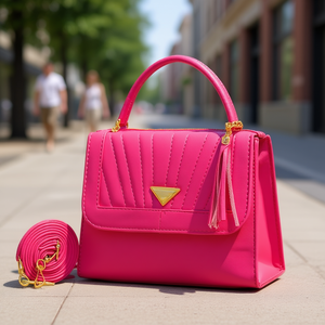 Bolso Bandolera Estilo Vintage Fana Lizbet Buganvilia, de PU Impermeable, con Asa Única, Cierre de Cremallera y Decoración de Borlas - Product Image 2