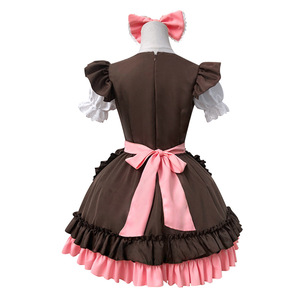 Costume <span class=keywords><strong>da</strong></span> Cameriera Coniglietta per Donne, Abito Kawaii Lolita con Volant e Fiocco per Cosplay Anime e Uniforme <span class=keywords><strong>da</strong></span> Caffetteria - Product Image 3