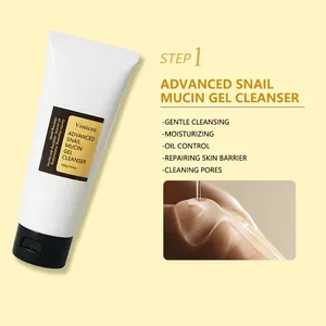 50 Sets OEM Korean Organic Snail Muscin Peptide Anti Aging Facial Cleanser Serum Eye Cream Moisturizer Cream Skin Care Set New