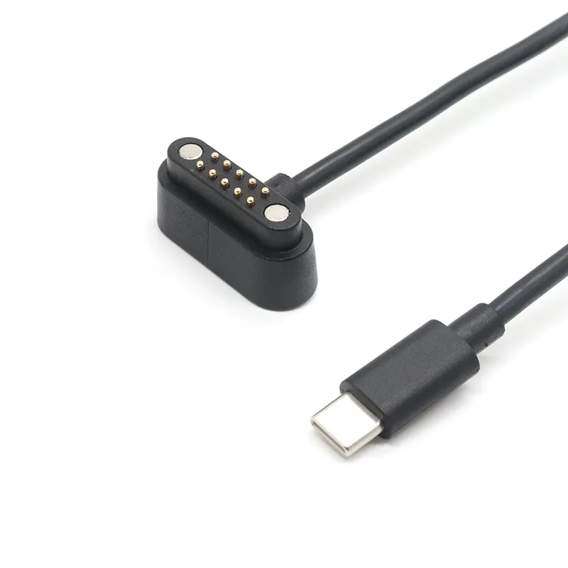 10 Pin Pogo Pin Connector Spring Pin Charging Cable USB Type C Male To Contact Probe Magnet Charger
