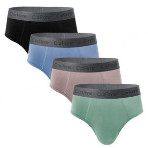 Logotipo personalizado de bambú hombres breve Color sólido comodidad diaria alta calidad láser Logo hombres Ropa interior Calzoncillos con venta al por mayor - Product Image 5