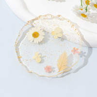 2025 nouvelle fleur séchée feuille d'or graphiques irréguliers résine Nail Art Palette en gros
