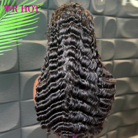 Peluca frontal de encaje completo HD 13x6 con densidad del 250%, cabello humano rizado camboyano birmano, ondas sueltas profundas, efecto mojado y ondulado
