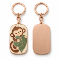 Porte-clés personnalisé avec image botanique de singe, logo de marque, cadeau promotionnel direct d'entreprise, fournisseur en gros, fabricant de porte-clés