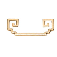 Poignée de tiroir de style chinois, motif antique à motifs de rouleaux, en laiton massif doré, modèle 14016B, fabriqué en Chine