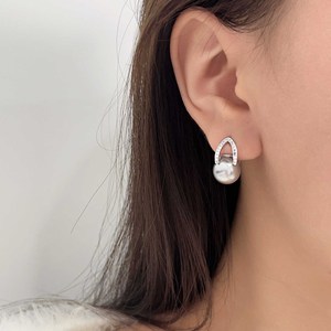 Ruitai S925 Sterling <b>Silver</b> Grey Pearl <b>Stud</b> Earrings AAA Grade Geometric Design For Women Everyday Wear - Product Image 3