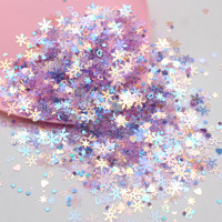 500g d'accessoires de bricolage sur le thème de l'hiver, paillettes en forme de flocons de neige de 4 à 9 mm, paillettes mélangées, cœurs creux pour décorations de Noël