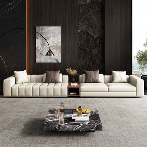 <span class=keywords><strong>Canapé</strong></span> sectionnel en <span class=keywords><strong>cuir</strong></span> de vachette personnalisé de style italien Ensemble minimaliste de luxe pour grand appartement villa salon - Product Image 5