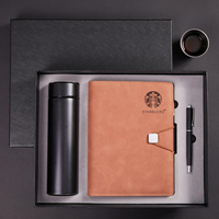 Coffret Cadeau d'Entreprise Personnalisable : Carnet de Notes A5 à Couverture Rigide en Similicuir, Planificateur à Feuillets Mobiles, Bloc-notes 80 Feuilles, Stylo et Tasse Thermos