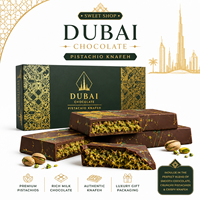 Vente en gros de confiseries au cacao de style moyen-oriental, Kunafa croustillant fourré au beurre de noix, friandises halal de qualité alimentaire