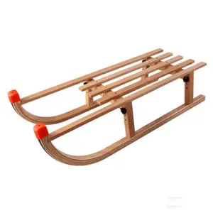 Portable Durable Outdoor Skiing Wooden Sleds Snow Sledge