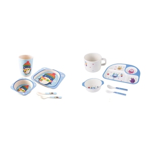 Juegos de Vajilla Infantiles Ecológicos de PET Reciclado, Tazas, Platos y Cucharas Antideslizantes, Aptos <span class=keywords><strong>para</strong></span> <span class=keywords><strong>Microondas</strong></span>, <span class=keywords><strong>para</strong></span> Viajes - Product Image 5