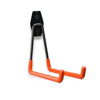Crochets de rangement doubles robustes RHETECH pour garage, en acier et PVC, orange, fixation murale, capacité 40 kg, garantie 3 ans, à visser