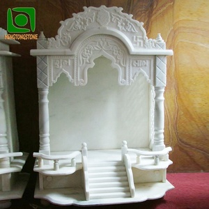 Thiết Kế Đền Đá Cẩm Thạch Trắng Ấn Độ Khắc Tay Tôn Giáo Dùng Trong Gia Đình - Product Image 2