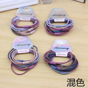Coleteros para el cabello, tarjeta tres en uno, 5 piezas, bandas para el cabello trenzadas de tela de alta elasticidad para uso diario, color negro mixto - Product Image 4
