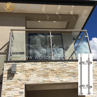 YL METAL Balustrades en verre en acier inoxydable à fixation par pince, pas cher, pour balcons, extérieur, escaliers, villas, hôtels, SS304/316/2205