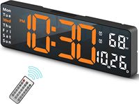 Reloj de Pared Digital 3 en 1 con Temporizador, Pantalla LED Rectangular, Fecha/Día de la Semana, Temperatura, Humedad y Alarma