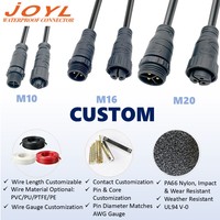 Connecteur rotatif étanche en nylon maillé JOYL M16 mâle/femelle avec alimentation LED de type pivotant