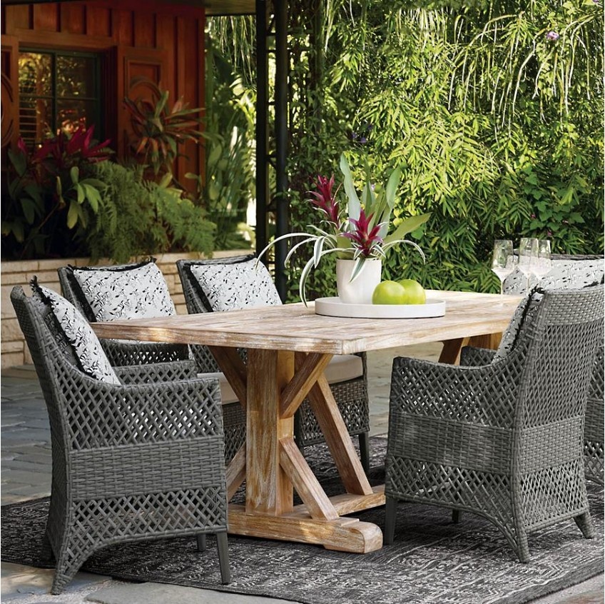 Patio outdoor garden wicker dining table set  furniture sale