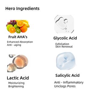 Suero Facial Exfoliante con 1% de AHA de Frutas y 7% de AHA y BHA, Niacinamida para Piel Mixta, Ofrece Limpieza de Poros, Exfoliación y Antienvejecimiento - Product Image 5