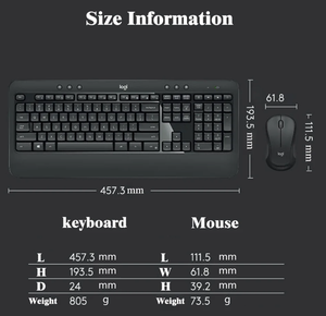Teclado y Ratón Inalámbricos Originales Mk540 para Oficina, para Computadora y Tableta, Teclado y Ratón Inalámbricos Mk540 - Product Image 2