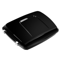 Sac de selle arrière pour moto ABS noir brillant 5,5 pouces Razor Tour avec fermoirs chromés compatible avec Harley Touring Road Street Glide 2014-2023