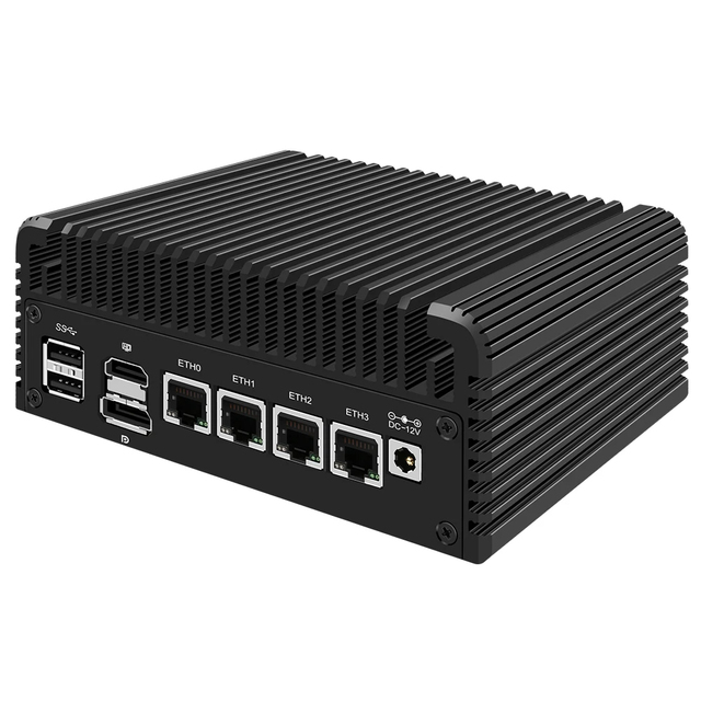 Solid 4x2.5G LAN Firewall Computer I3 N355 N305 N200 N150 N100 DDR5 2xNVMe Fanless Mini PC Proxmox ESXi Host Home Server