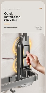 Portasciugamani pieghevole da parete, pratico portaoggetti per il <span class=keywords><strong>bagno</strong></span>, organizer <span class=keywords><strong>salvaspazio</strong></span> per uso domestico e alberghiero - Product Image 3