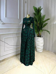 Abito Elegante Stampato 2026 con <span class=keywords><strong>Maniche</strong></span> <span class=keywords><strong>Lunghe</strong></span> in Rete e <span class=keywords><strong>Schiena</strong></span> <span class=keywords><strong>Scoperta</strong></span> per un Look da Spiaggia Include un strato interno. - Product Image 4