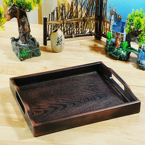 New Chinese style Japanese <b>tea</b> <b>tray</b>/<b>tray</b>, rectangular shape, imitation wood plastic, suitable for home use, imitation wood - Product Image 1