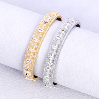 Bracelet hexagonal en zircon brossé haut de gamme, accessoire féminin tendance, utilisation quotidienne polyvalente, personnalisation pour lieux haut de gamme