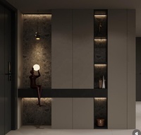 Meuble à chaussures moderne en bois, rangement réglable, installation murale, entrée |   Armoire à chaussures |   Entrée