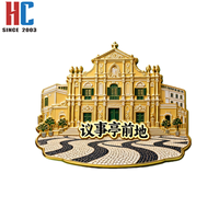 Aimants de réfrigérateur souvenirs de Macao en métal émaillé 3D plaqué or, modernes et personnalisés, fabriqués en usine depuis 20 ans, cadeaux de voyage