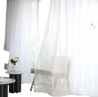 Rideaux à œillets en mousseline unie transparente 100 % polyester, doux, de haute qualité, modernes et personnalisables pour hôtel, café, maison, salon