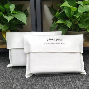 Chuanghua Custom Logo Printed Canvas Flap Gift Luxury <b>Envelope</b> Bag for Dress Handbag Packaging <b>White</b> Cotton Dust <b>Envelope</b> Pouch - Product Image 1